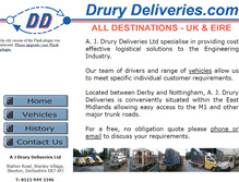 Tablet Screenshot of drurydeliveries.com